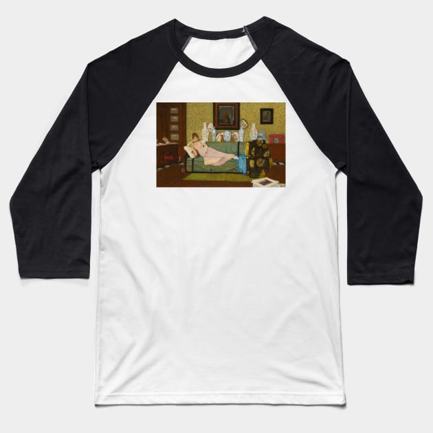 A Reverie, In The Artist's House by John Atkinson Grimshaw Baseball T-Shirt by Classic Art Stall